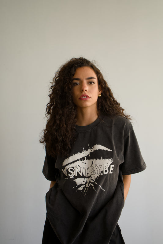 The “Origin” Tee — BLACK/ACID-WASH