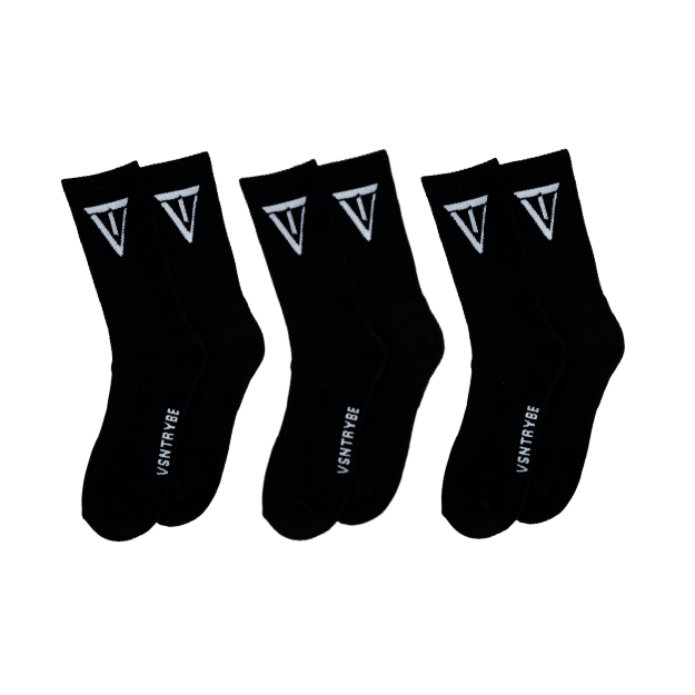 "VT" Socks - Black (x3 PACK)
