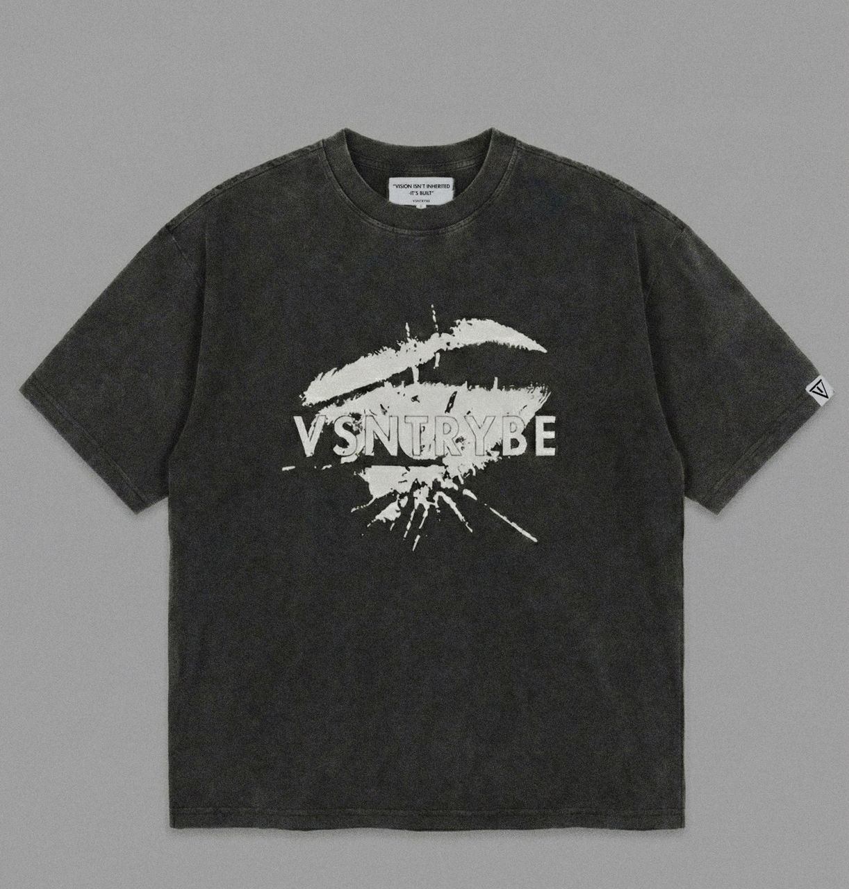 The “Origin” Tee — BLACK/ACID-WASH